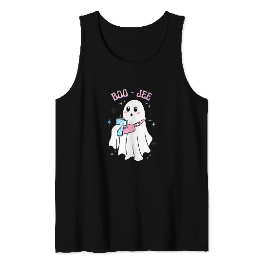 BOO-JEE Spooky Cute Ghost Halloween Costume Design Tank Tops