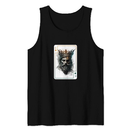 King Spades Halloween Creepy Gothic Poker Tank Tops
