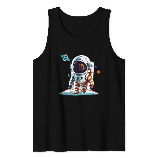 Astronaut Explore on Space Tank Tops