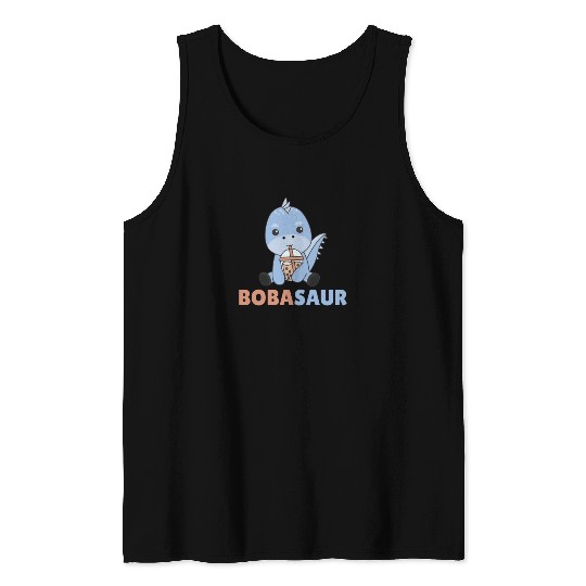 Bobasaur Boba Dinosaur Dino Bubble Tea Tank Tops