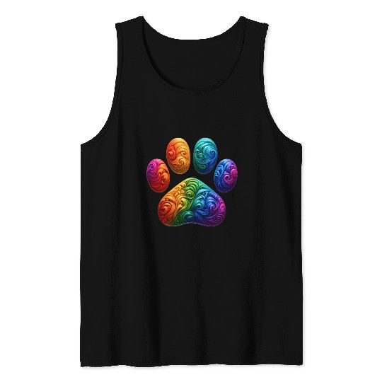 Colorful Paw Prints Edition Tank Tops