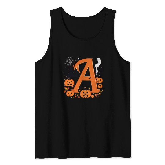 pumpkin with letter A Tank Tops