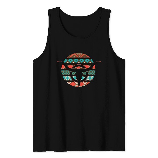 Retro Cow Skull Tank Tops
