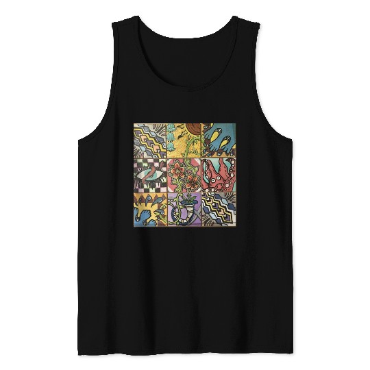 Hand painted wooden squares art by KateToxin Tank Tops