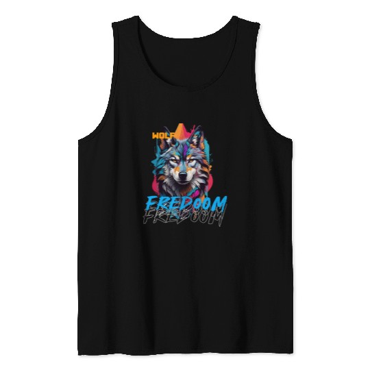 Incredible wolf face street Tank Tops