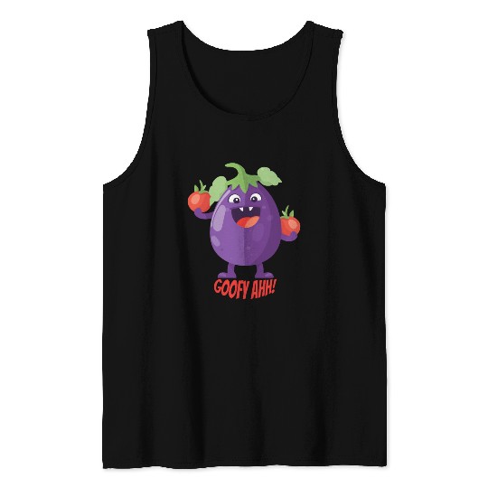 Eggplant Tomato Party Goofy Ahh Tank Tops