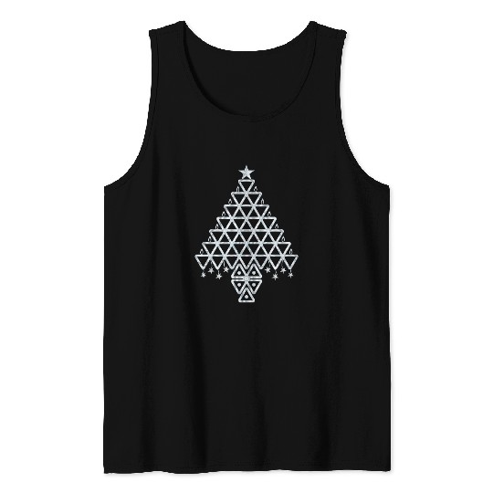 Silver Christmas Symbolic tree Tank Tops