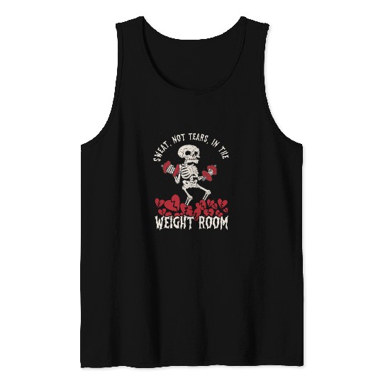 Anti Valentine´s Day Broken Heart Powerlifting Gym Tank Tops