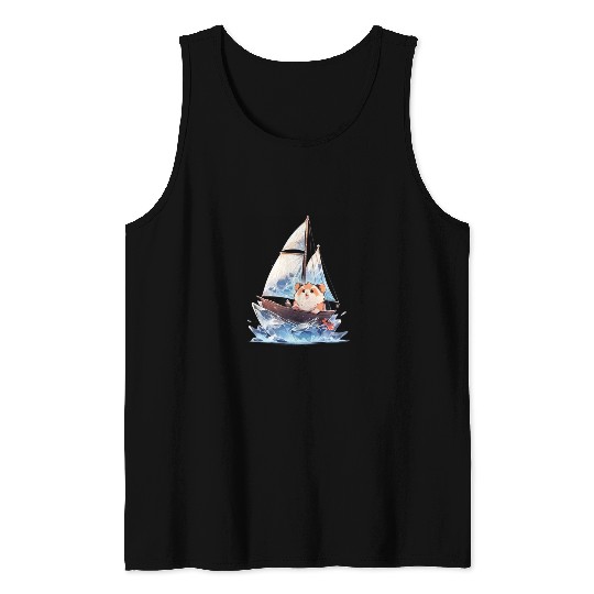 Ice Sailing Hamster Ice Sailor Ice Boating Tank Tops