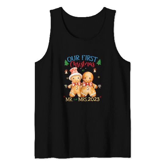 gingerbread couple first Christmas Mr. and Mrs. Tank Tops