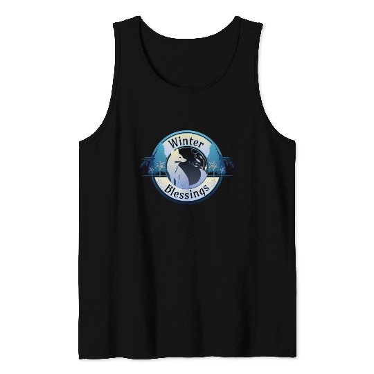 Winter Blessings Fox Badge Tank Tops