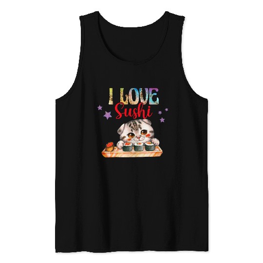 I love Sushi - Cat sushi Tank Tops