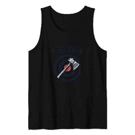 Axe Throwing Axe Thrower Lumberjack Funny Bullseye Tank Tops