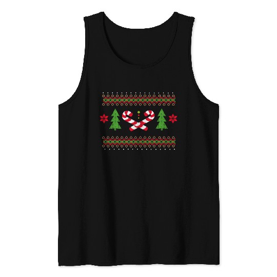 Candy canes pattern for Christmas Tank Tops