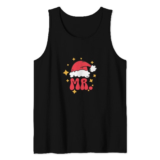 Mr And Mrs Claus Christmas Couples Matching Pajama Tank Tops