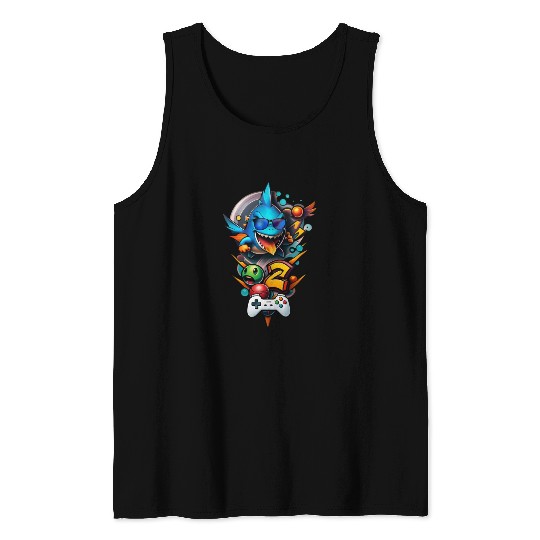 A geek gaming illustration Tank Tops