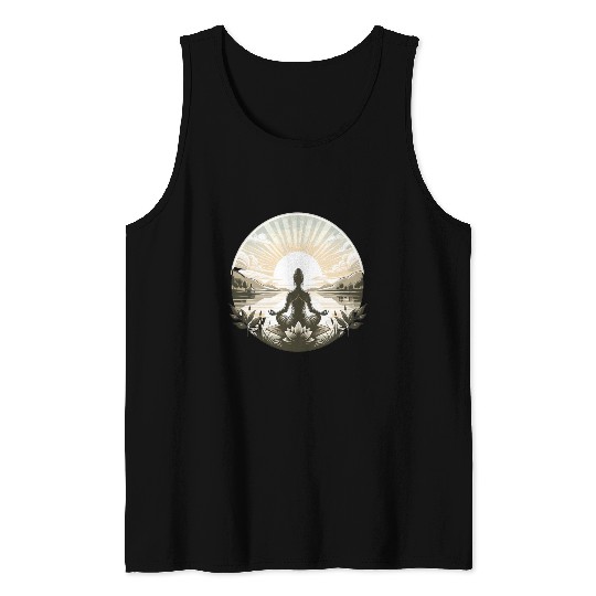 Yoga lotus design Tank Tops