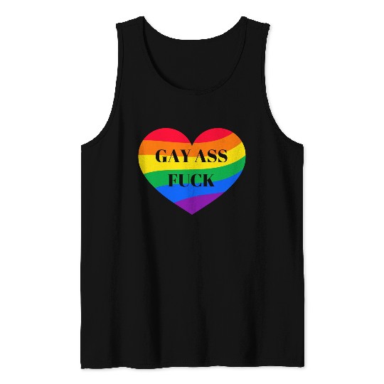Rainbow Heart Gay Tank Tops