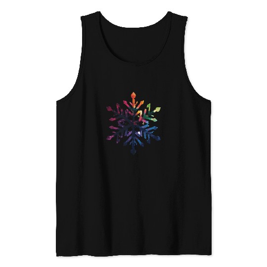 Colorful Gradient Snowflake Tank Tops