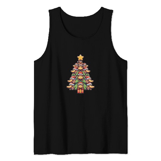 Platypus, Christmas Tree, Merry Christmas Tank Tops