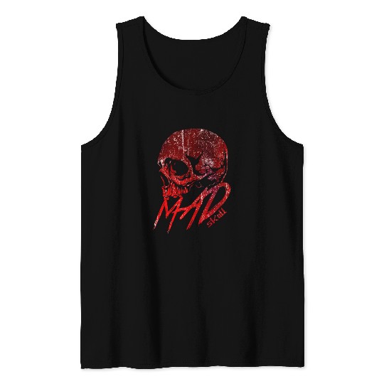 Red Skull with Lightning Graffiti Tank Tops