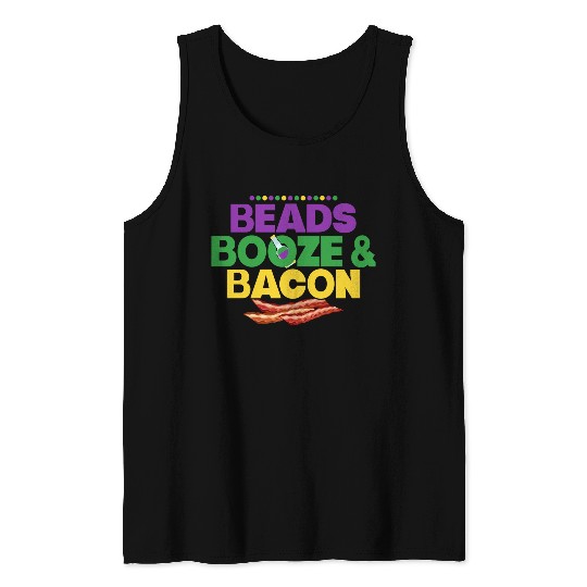 Beads Booze & Bacon Carnival Mardi Gras Tank Tops