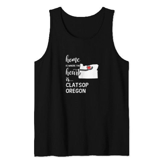 Clatsop County Oregon Is Where My Heart Is Gift Tank Tops