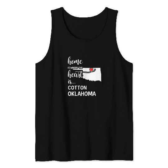 Cotton County Oklahoma Is Where My Heart Is Gift Tank Tops