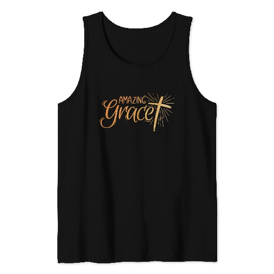 Amazing Grace Lettering Tank Tops