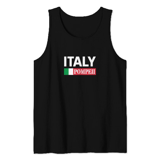Italy Flag Pompeii Conservation Volcanic Eruption Tank Tops
