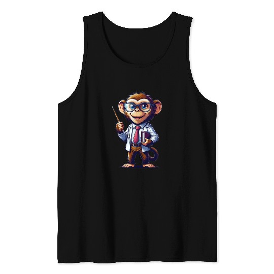 Cute Monkey Teacher Tank Tops