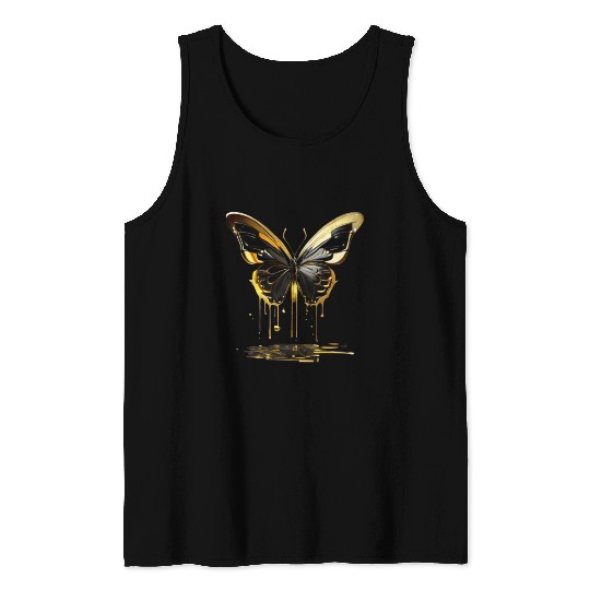 Gold Butterfly Tank Tops