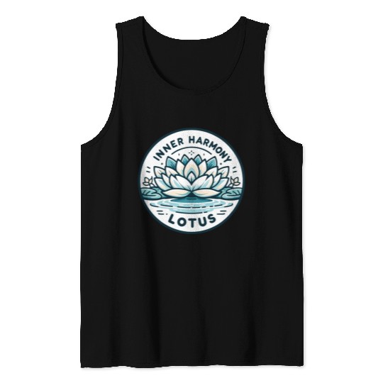 Inner Harmony Lotus - Serene Water & Flower Design Tank Tops