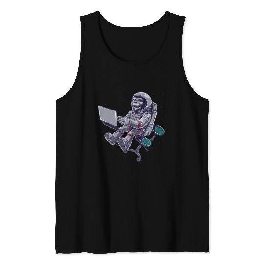 Astronaut Monkey In Space Tank Tops