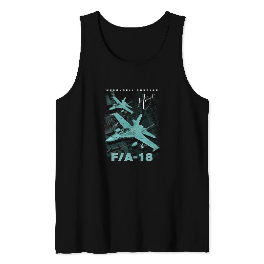 F18 Hornet Us Air Force Fighterjet Tank Tops