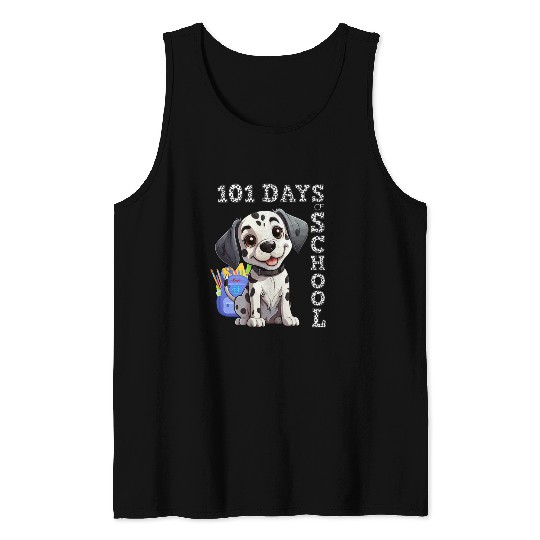 Dabbing Dog's 101 School Days: A Spotty Comedy! Tank Tops