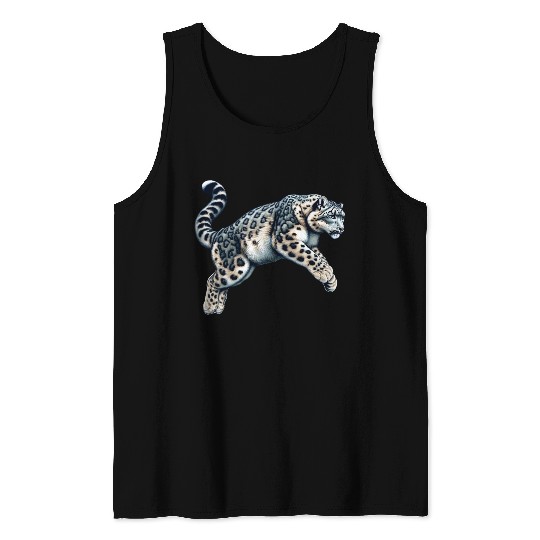 Snow Leopard Leopard White Leopard Tank Tops