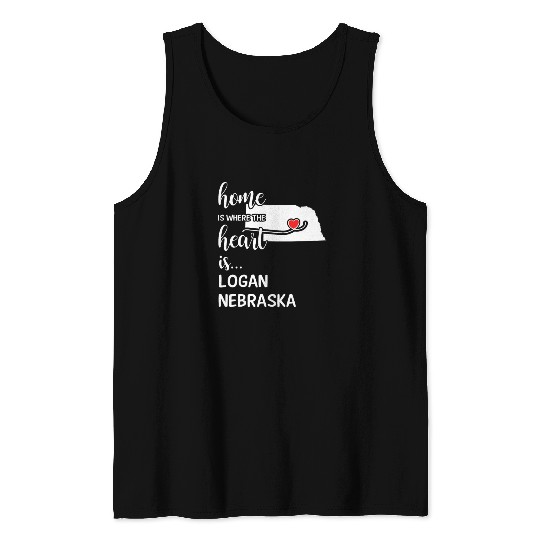 Logan County Nebraska Is Where My Heart Is Gift Tank Tops