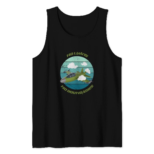 No Limits No Boundaries Jet Design Tank Tops
