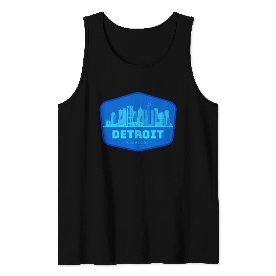 DETROIT SKYLINE BADGE Tank Tops