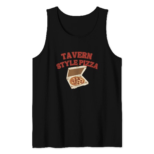 Chicago Square Cut Tavern Style Pizza Design Tank Tops