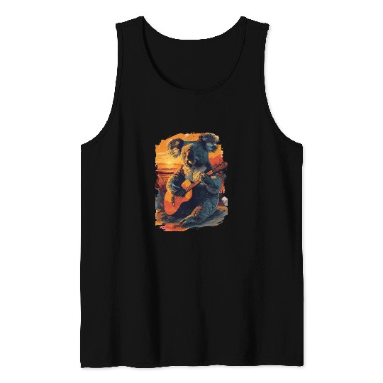 Koala Playing Guitar Music Lover for a Musicians Tank Tops