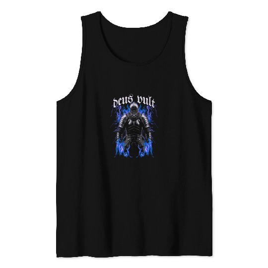 Deus Vult Historical Knight Tank Tops