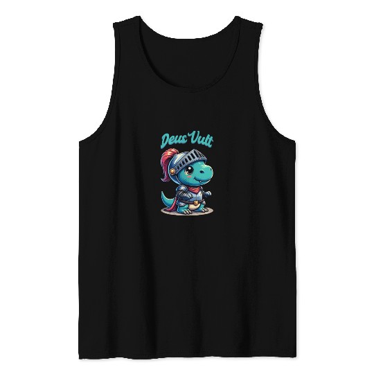 Deus Vult Historical Knight Dragon Tank Tops