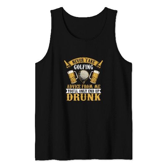 Funny golf beer golfing Tank Tops