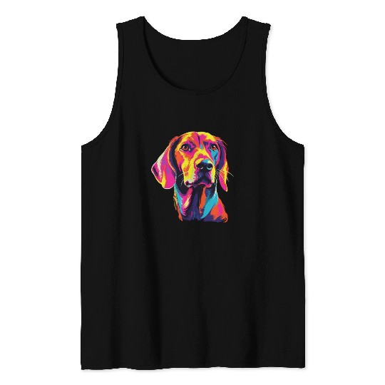 Watercolor Colorful English Foxhound Tank Tops