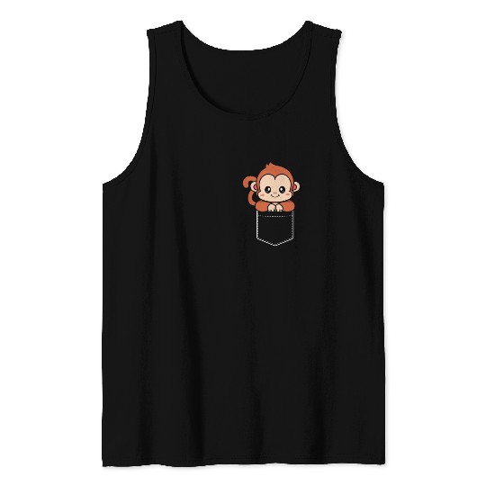 Monkey in a Pocket Tank Tops