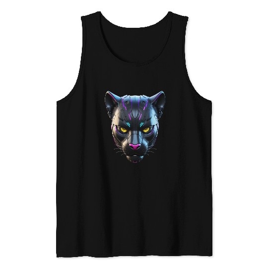 Robot Black Panther Tank Tops