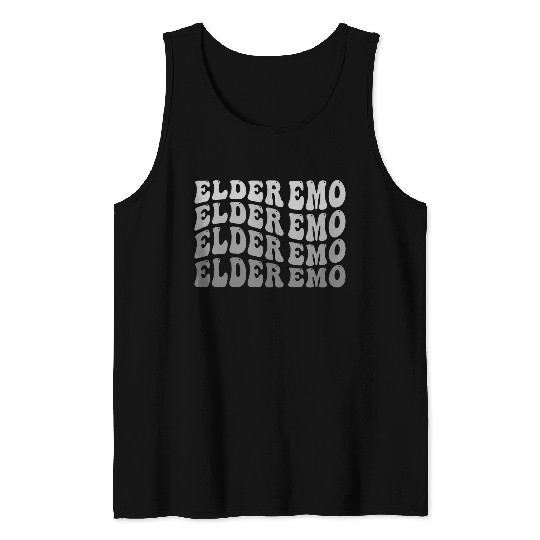 Elder EMO Multi Word Groovy Style Tank Tops