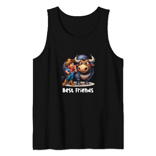 Rodeo Bull Riding Livestock Show Farmer Cattle Tank Tops
